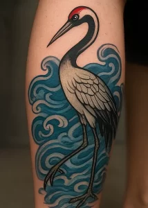 Tattoo of Crane — detailed meaning and symbolism