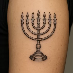 Tattoo of Menorah — detailed meaning and symbolism