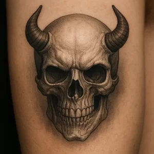 Skull with Horns tattoo — exploring its symbolism and hidden meanings