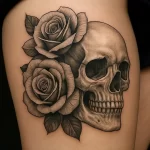 Tattoo of Skull with Roses — detailed meaning and symbolism