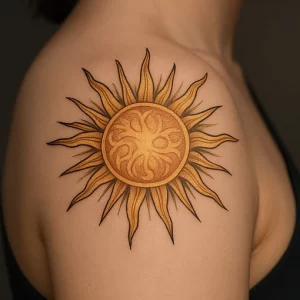 Tattoo of Sun — detailed meaning and symbolism
